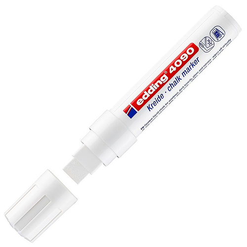 Marcador p/vidrio p.ancha EDDING blanco