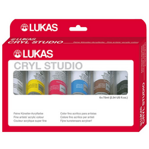 Acrílico LUKAS STUDIO, set 6 tubos 75ml