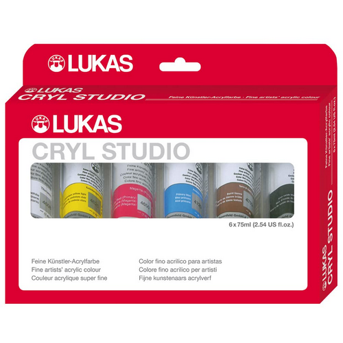Acrílico LUKAS STUDIO, set 6 tubos 75ml