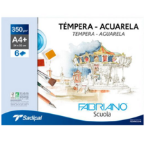 Papel témpera FABRIANO 350g, paq 6h A4+