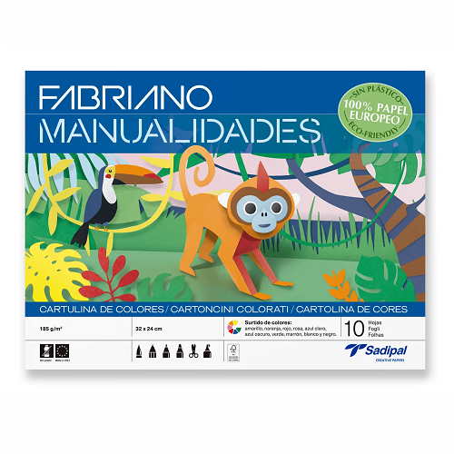 Cartulina COLORE 185g, bloc 10h 24x32 cm