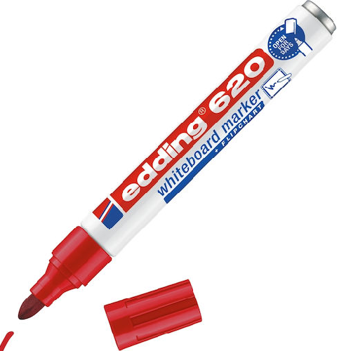 Marcador p/pizarra p.redonda EDDING rojo
