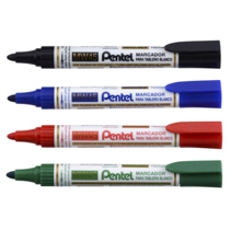 Marcador p/pizarra p. bisel PENTEL set 4