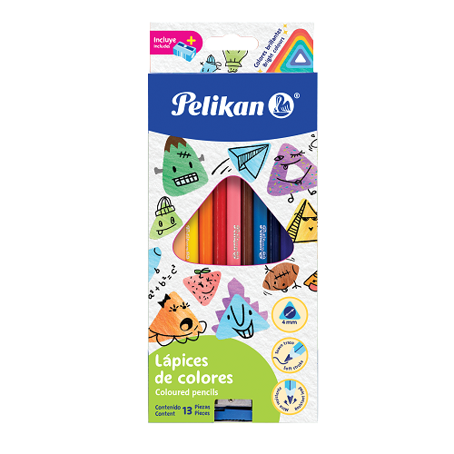Lápiz de color triang. PELIKAN 4 mm 12u