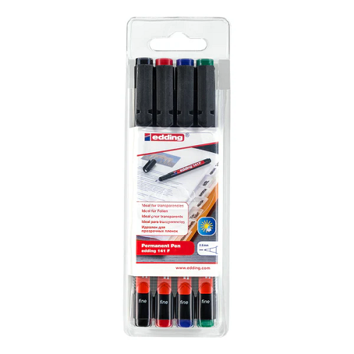 Marcador OHP fino-pmte. EDDING set de 4