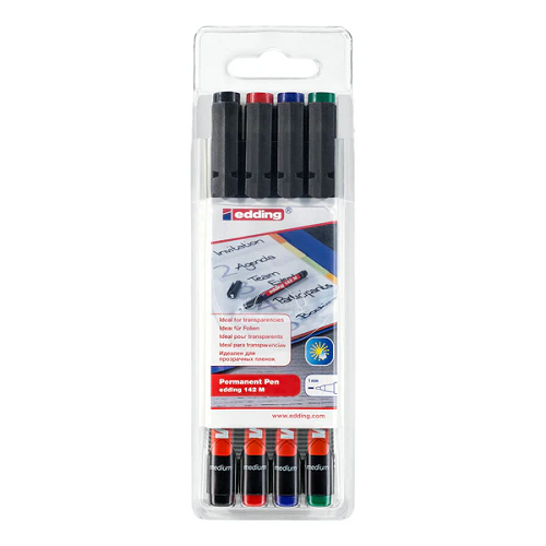 Marcador OHP med-pmte. EDDING set de 4