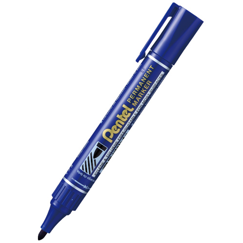 Marcador pmte. p. redonda PENTEL azul